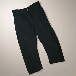 Roucha Pye Pants Overdye Size C Large Black Cropped Jeans Darted Drawstring New